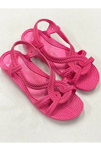 ÇOCUKÇA MODA Women's Knitted Patterned Non-Slip Sole Soft Sandals