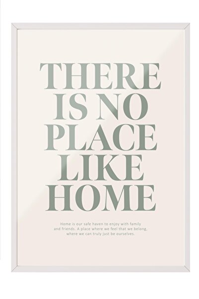Postifull Beyaz Çerçeveli Tablo, Poster ve Çerçeve Seti, There Is No Place Li...