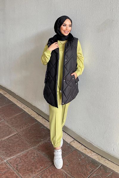 Minel سترة نسائية قصيرة بياقة فرو سوداء