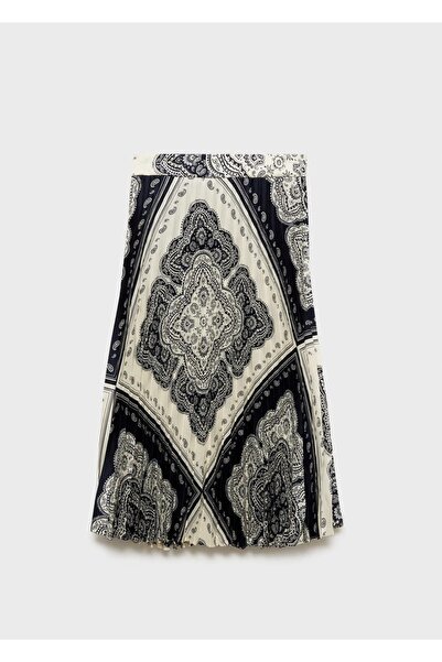 MANGO Woman Paisley Desenli Pileli Etek