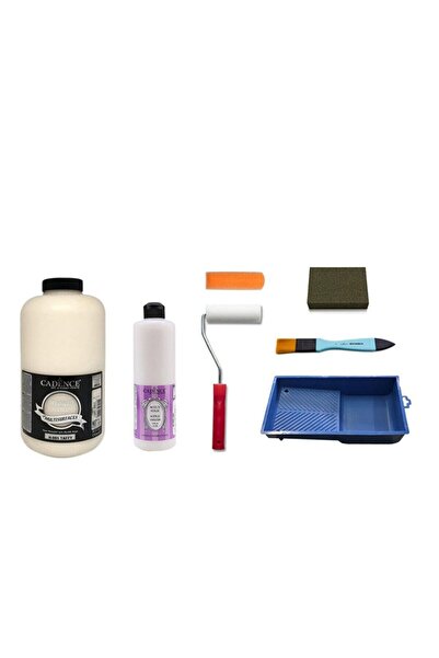 Cadence Cadence 2 Litre Antik Beyaz Boya 500ml Parlak Vernik Set
