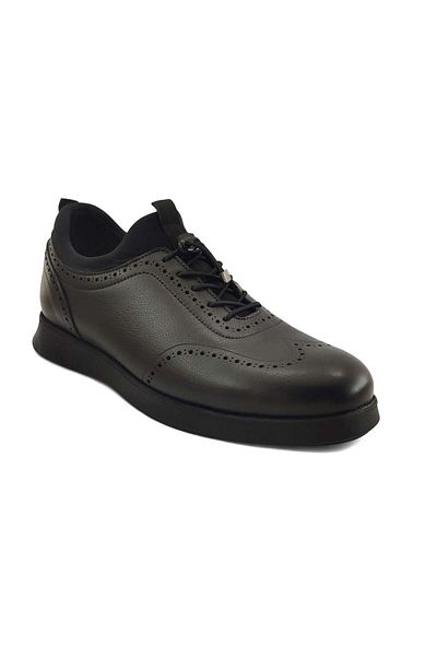 KİNG PAOLO King Paolo 1245 Genuine Der Anatomical Men's Shoes-Black