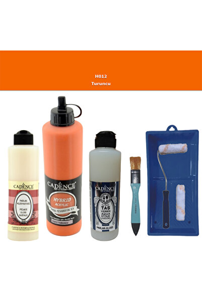 Cadence Banyo Mutfak Boyası-Cadence Multi H-012 Turuncu 500Ml Pya 250Ml Taş Vernik Parlak 250Ml Saten Rulo