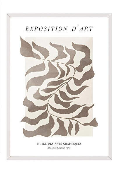 Postifull White Frame Painting, Poster and Frame Set, Exposition D'Art Graphique Comfort Series No:108582