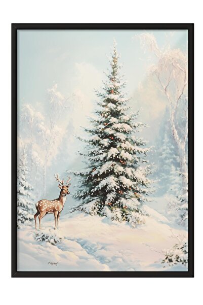Postifull Black Framed Painting, Poster and Frame Set, New Year Comfort Series No:108747