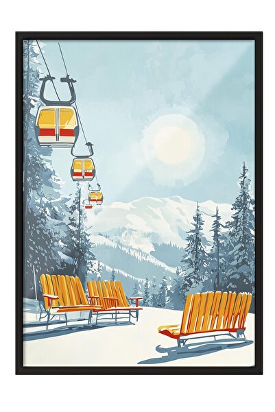 Postifull Black Framed Painting, Poster and Frame Set, New Year Comfort Series No:108780