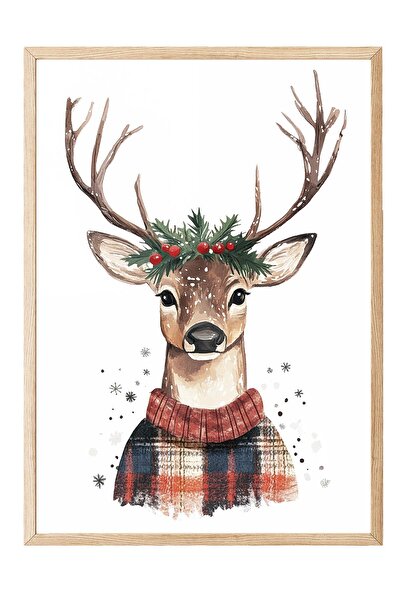 Postifull Wooden Framed Painting, Poster and Frame Set, New Year Comfort Series No:108812