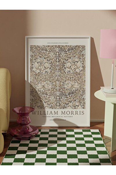 Postifull White Framed Painting, William Morris - African Marigold Comfort Series No:108583