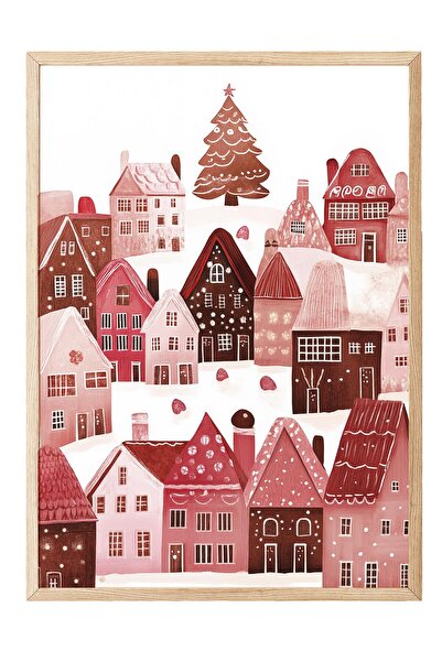 Postifull Wooden Framed Painting, Poster and Frame Set, New Year Comfort Series No:108805