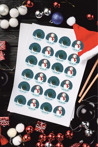 Lizpo Decor New Year Sticker Set, 40Pcs 5cm Round Happy New Year, New Year, New Year Gift Package Labels