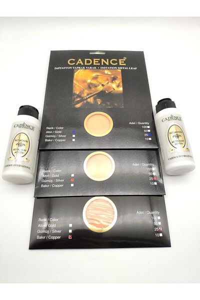 Cadence 25 Sheets Leaf Gold Silver Copper Milk Mixion 120ml (2Pcs)
