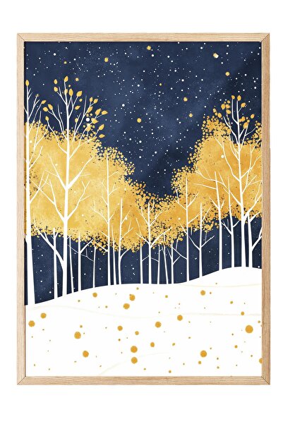 Postifull Wooden Framed Painting, Poster and Frame Set, New Year Comfort Series No:108816