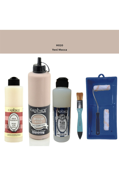 Cadence Banyo Mutfak Boyası-Cadence Multi H-020 Yeni Mocca 500Ml Pya250Ml Taş Vernik Parlak 250Ml Saten Rulo