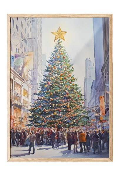 Postifull Wooden Framed Painting, Poster and Frame Set, New Year Comfort Series No:108736