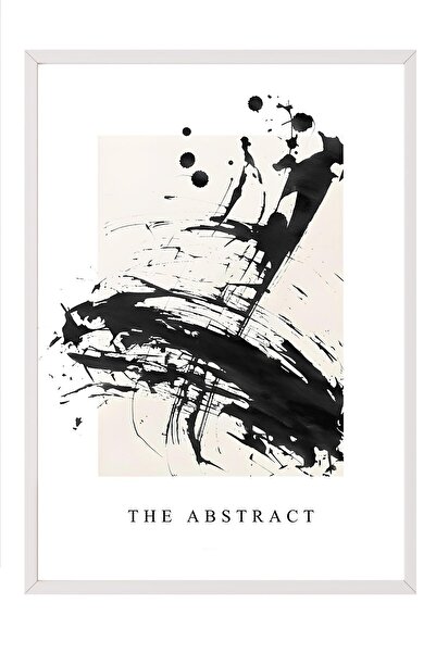 Postifull White Frame Painting, Poster and Frame Set, the Abstract Comfort Series No:108572