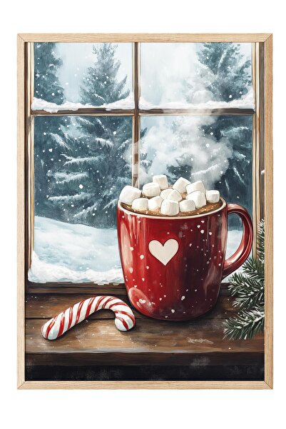 Postifull Wooden Framed Painting, Poster and Frame Set, New Year Comfort Series No:108737