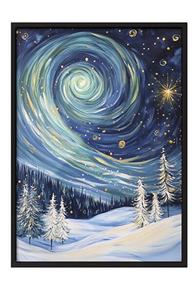 Postifull Black Framed Painting, Poster and Frame Set, New Year Comfort Series No:108740