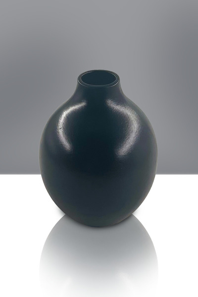 Seramik Vazo - Dekoratif Ev Aksesuarı - Siyah - 16cm * 13cm