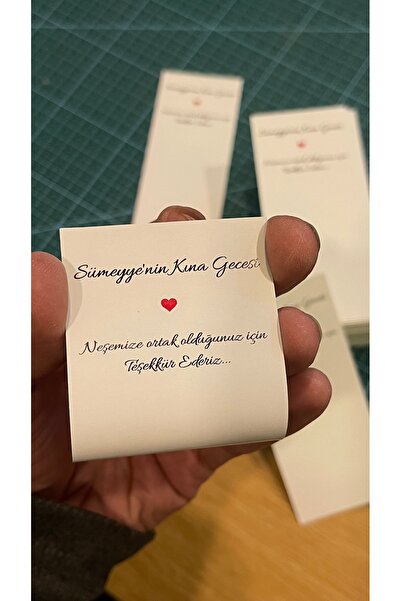 ARLetikettasarım Masa ve Toka Kart 5x12 cm 105 Adet Hediyelik Kart