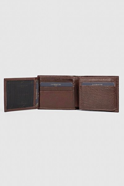 La La'Graccio Paris La'Graccio Paris Genuine Leather Men's Wallet Brown