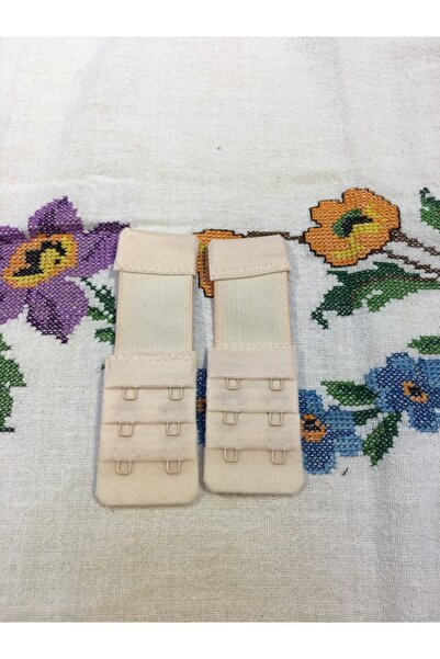 ECEM YILDIZ Kadın Ten Renk 2’li Lastikli Sütyen Uzatma Kopçası Agraf Ek Apara...