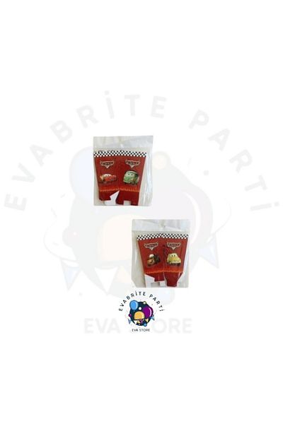 Evabrite Cars Cars Themed Cardboard Popcorn Corn Box 8 Li - Birthday Party Set Supplies