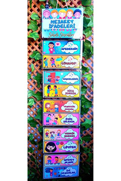 Kozalak Tasarım Nezaket kuralları Afişi Okul ve Sınıflar için Pvc kaplı 6 par...