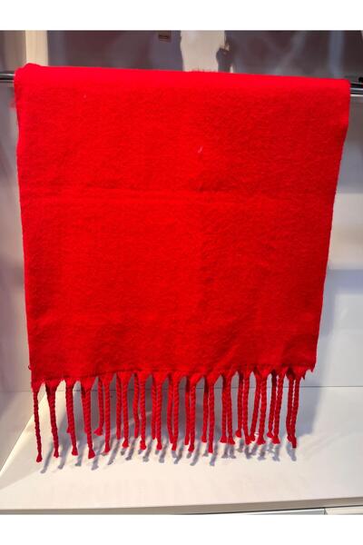 ŞURA ŞAL Omuzluk Kışlık Atkı Şal Kırmızı Rengi 40*180 Ebatlı