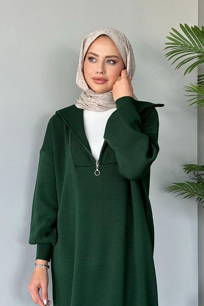 Jose Clothing Enzo Premium Yarn Series Zipper Long Knitwear Dress