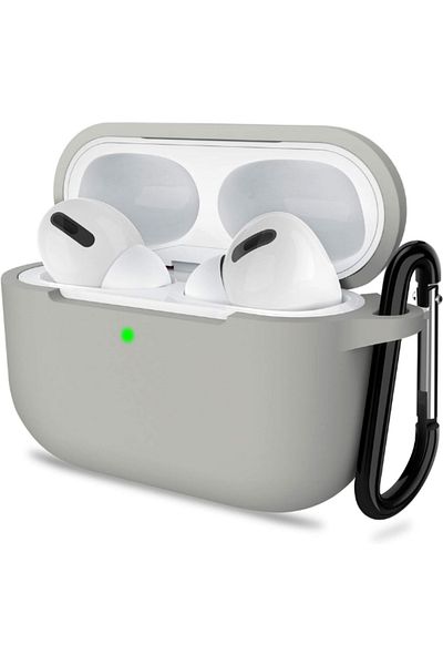 KVK PRİVACY Airpods 2nd generation Pro Case Silicone Hook Case Gray