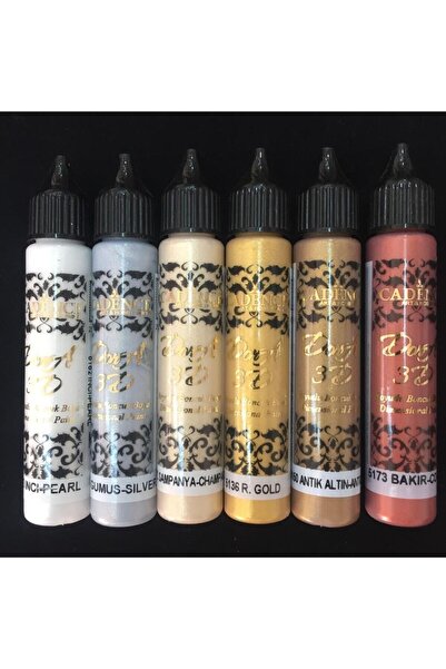 Cadence 3d Boncuk Boya 6 Lı Set-1 / Boyutlu Boya 25 ml X 6 Adet