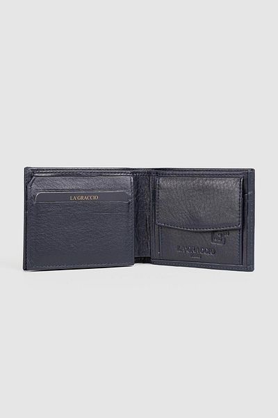 La La'Graccio Paris Ανδρικό πορτοφόλι La'Graccio Paris από γνήσιο δέρμα Navy Blue