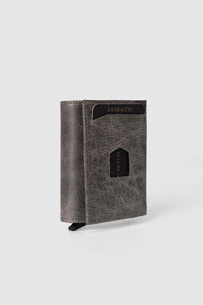 La La'Graccio Paris La'Graccio Paris Genuine Leather Mechanismed Men's Wallet Crazy Gray
