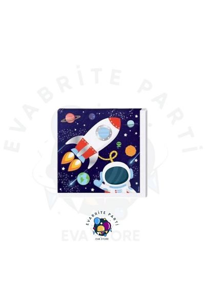 Evabrite 20 منديلًا مطبوعًا بطابع الفضاء - لوازم مجموعة حفلات أعياد الميلاد
