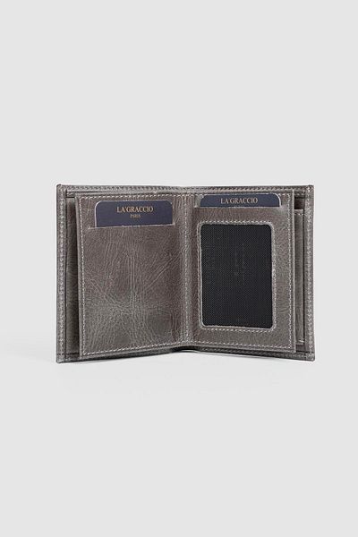 La La'Graccio Paris Ανδρικό πορτοφόλι La'Graccio Paris από γνήσιο δέρμα Crazy Grey