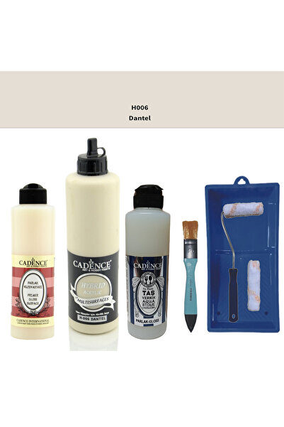 Cadence Banyo Mutfak Boyası-Cadence Multi H-006 Dantel 500Ml Pya 250Ml Taş Vernik Parlak 250Ml Saten Rulo