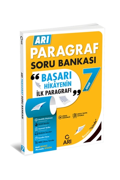 Arı Yayıncılık 2024-2025 Müfredat Yeni Nesil 7.Sınıf Paragraf Soru Bankası