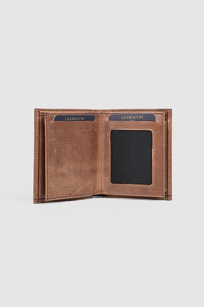 La La'Graccio Paris Мъжки портфейл от естествена кожа La'Graccio Paris, цвят Crazy Brown