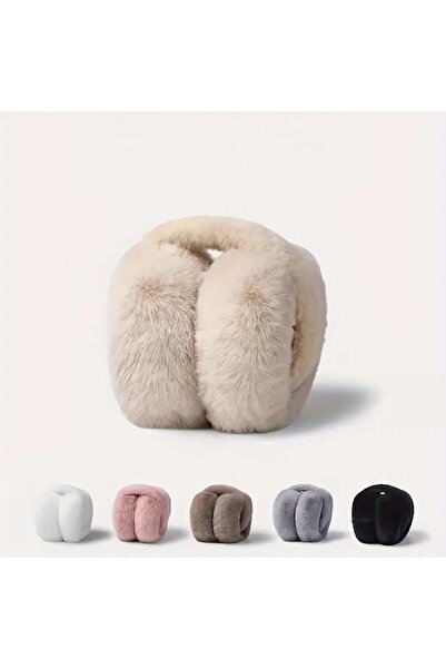 MYZİ STORE Plush Foldable Earphones Cold Protective Soft Plush Winter Earphones