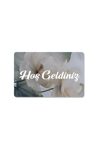 M&H Quality Covoraș de ușă 3D - Bine ați venit scris cu model de flori, imprimat digital, lavabil