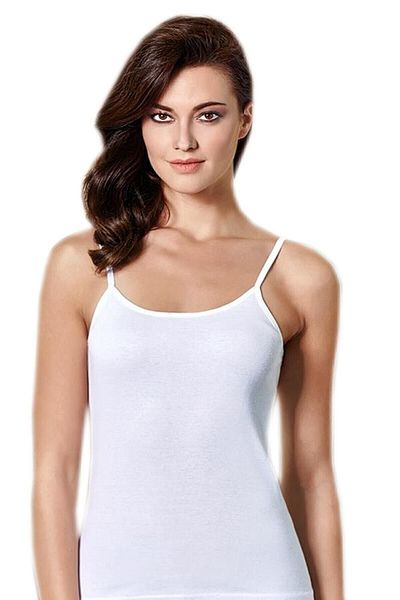 Berrak Tricou alb pentru femei Clara Boutique, pachet de 6 cu bretele de frânghie