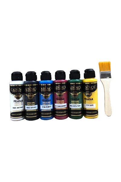 Cadence AKRİLİK BOYA SETİ VE FIRÇA 120 ML 6LI