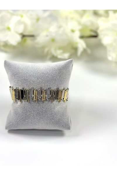 Store 316L Steel Double Light Gold Silver Tarnish Bracelet