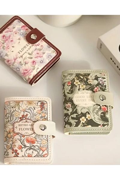 DOODLE Vintage Style Women's Credit Card Wallet with Floral Pattern, Compact Card Holder with Multiple Slots