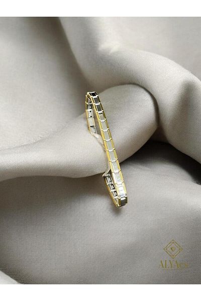 alyacs Thin Nomi Italian Charm Steel Silver and Gold Bracelet