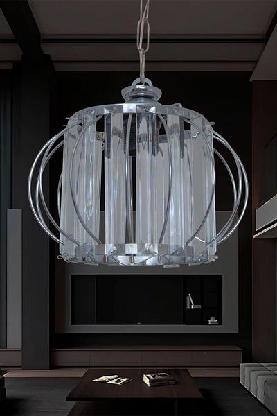 D-light Large Chandelier - Dove Chrome Zarifik