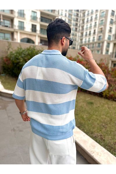 elkumoda Πλεκτό Τρίκο Πόλο Μπλουζάκι - Αναπνέον, Δεν ιδρώνει, Oversize Χαλαρή Μπλούζα Άνετη Κοπή