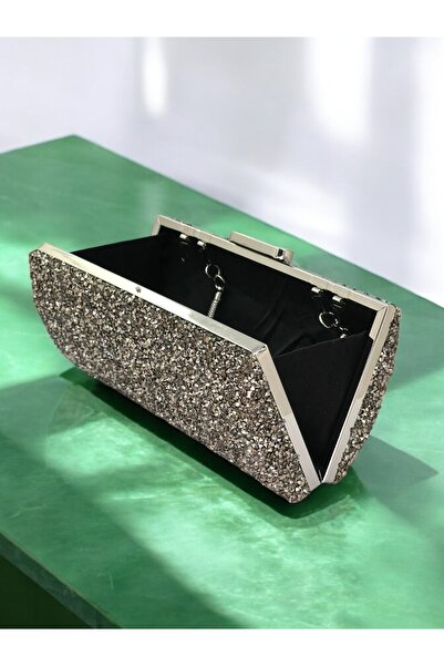 Gloriys Ayakkabı & Çanta 099 Платинова сумочка з камінням