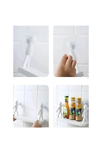 Store İnsan Figürlü Yapışkanlı Çok Amaçlı Duvar Rafı