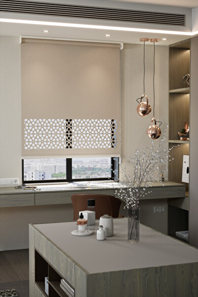 Genel Markalar Lazer Kesim Mat Stor Perde, Lazer Kesimli Modern Serisi, M-400...